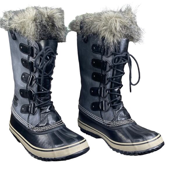 Sorel Women's Joan Of Arctic Premium Gray Black Winter Boots Size US 9 - Picture 5 of 10